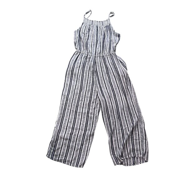 Old Navy Womens Striped Jumpsuit Size M Linen & Rayon Blend - Picture 2 of 10
